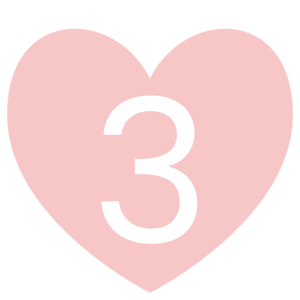 Heart symbol with the number 3 for Holiday Apartment 3 at vechteliebe in Nordhorn